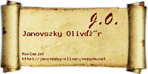 Janovszky Olivér névjegykártya