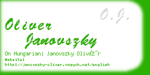 oliver janovszky business card